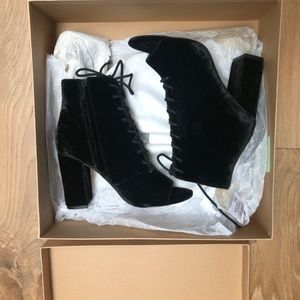 Joie black lace up heels